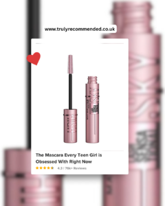 Maybelline Lash Sensational Sky High mascara in very black shade a popular makeup gift idea for teenage girls available on Amazon UK