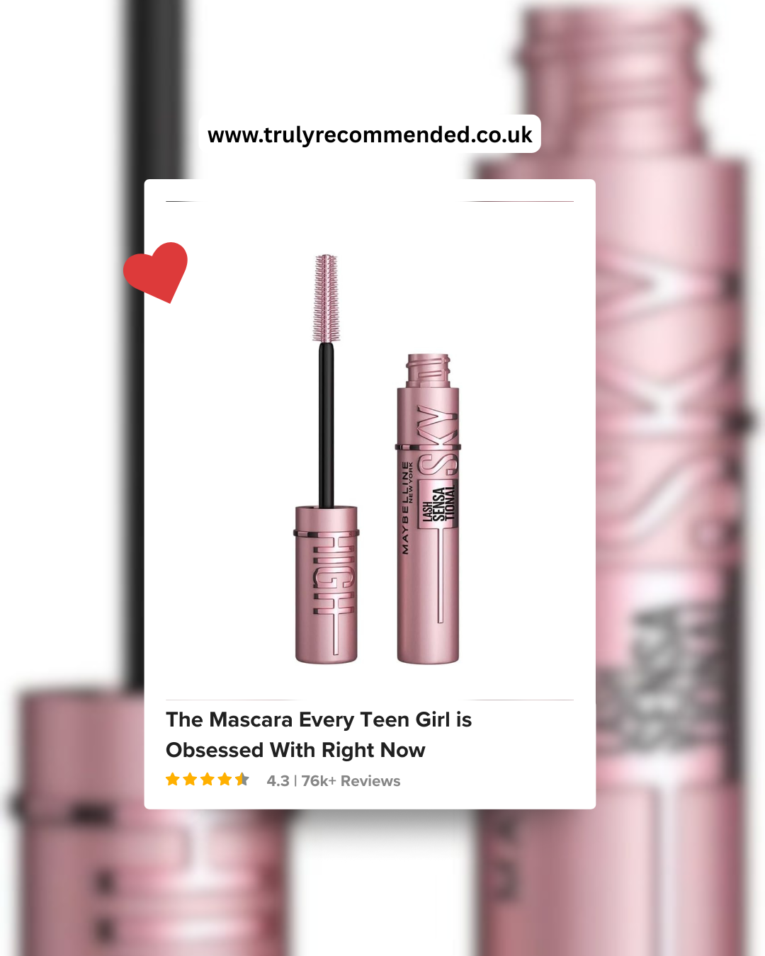 Maybelline Lash Sensational Sky High mascara in very black shade a popular makeup gift idea for teenage girls available on Amazon UK